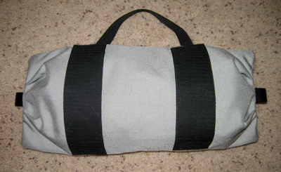 Velcro on back of tool bag
